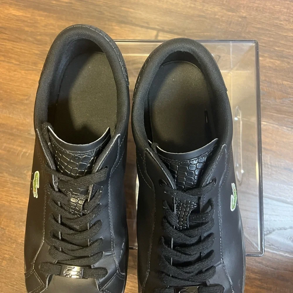 Lacoste Men's Power Court Leather Sneakers  Size Men’s 12.5 Color Black